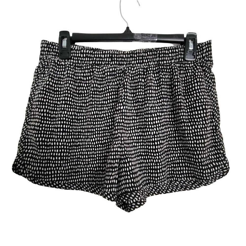 Forever 21 Black White Polka Dot Spotted Elastic Waist Pull On Shorts Sz Medium